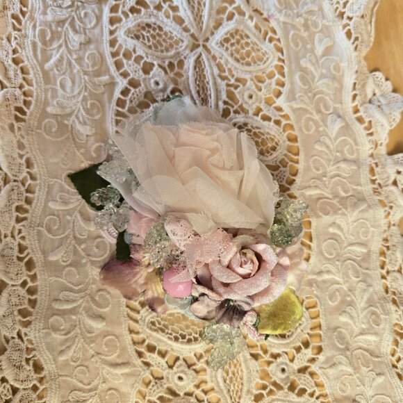 Romantic Handmade Millinery Rose Hair Clip Feminine Bridal OOAK Wedding Feminine - Picture 7 of 8